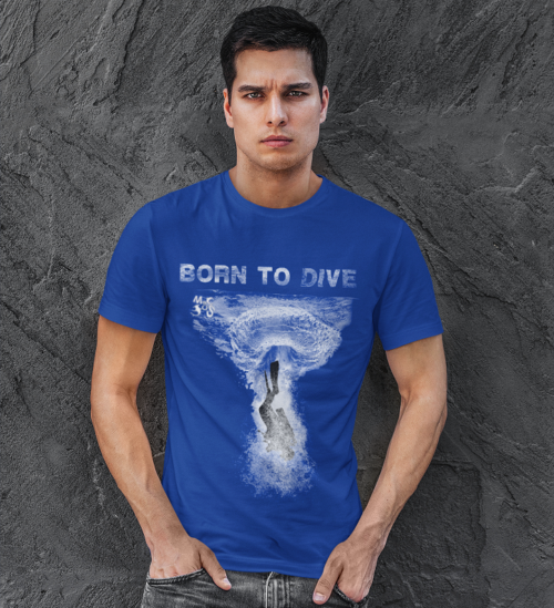 t-shirt plongée "Born to dive"