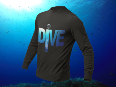 t-shirt manche longue graphique DIVE